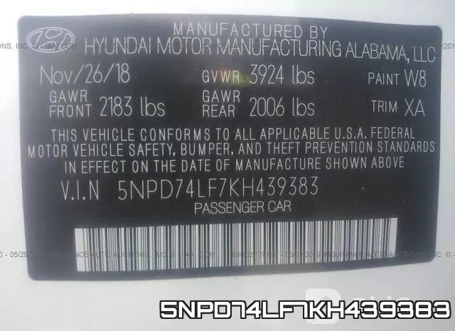 5NPD74LF7KH439383 фото 10