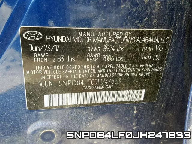 5NPD84LF0JH247833 фото 2