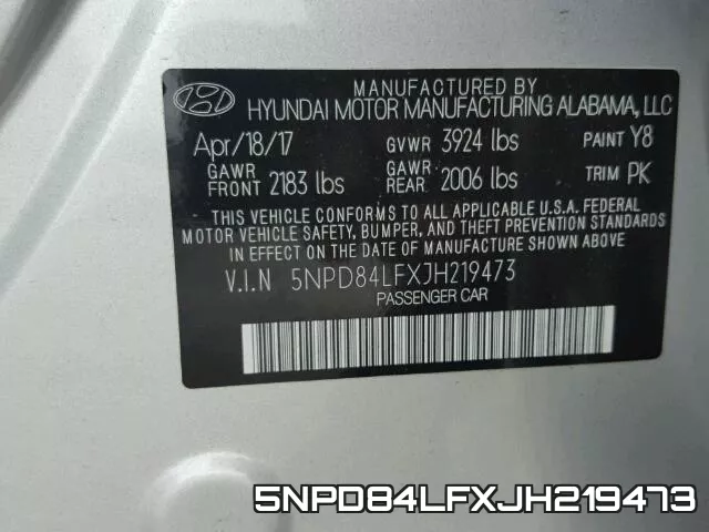5NPD84LFXJH219473 фото 2