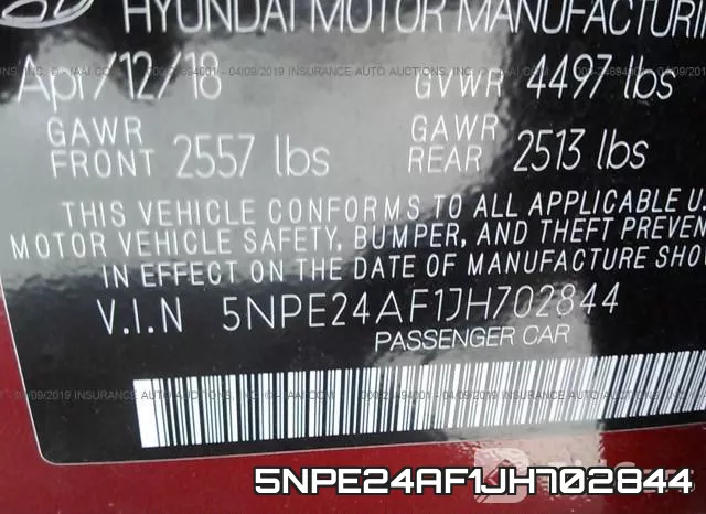 5NPE24AF1JH702844 фото 10