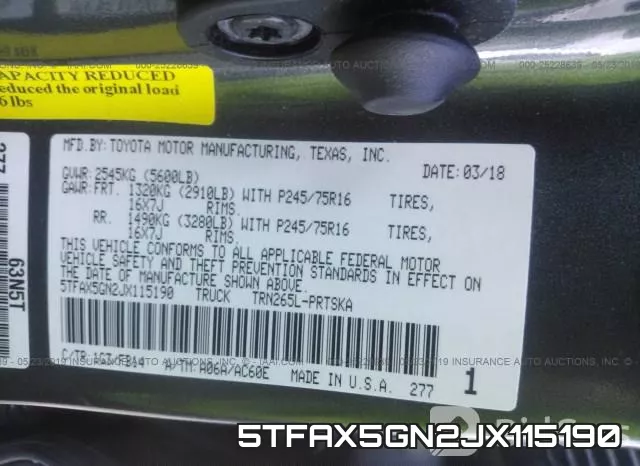5TFAX5GN2JX115190 фото 10