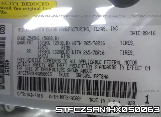 5TFCZ5AN1HX050063 фото 10