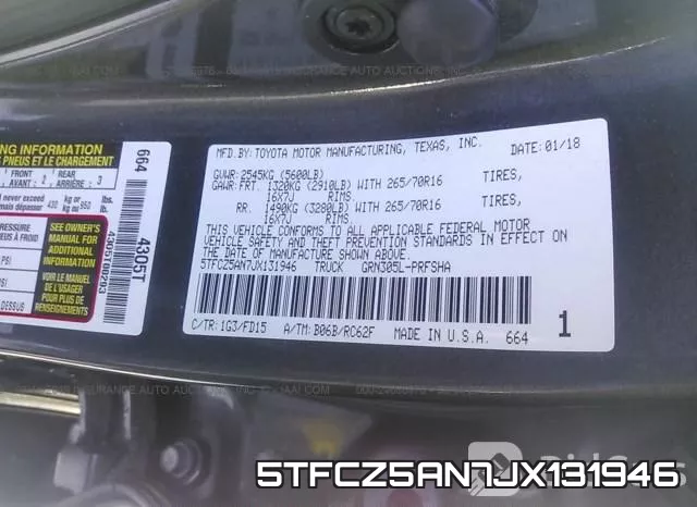 5TFCZ5AN7JX131946 фото 9