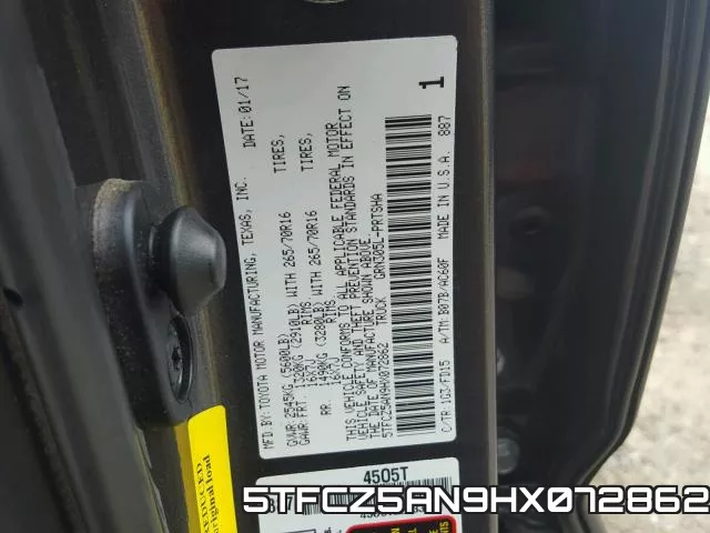 5TFCZ5AN9HX072862 фото 2