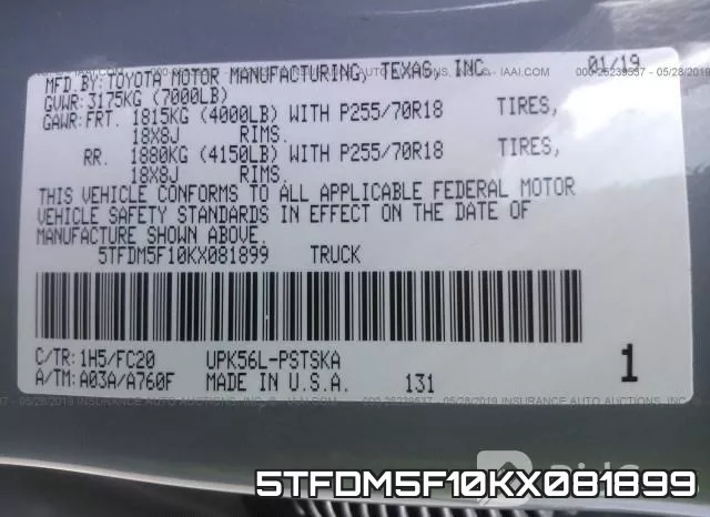 5TFDM5F10KX081899 фото 10