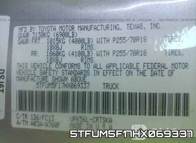 5TFUM5F17HX069337 фото 10