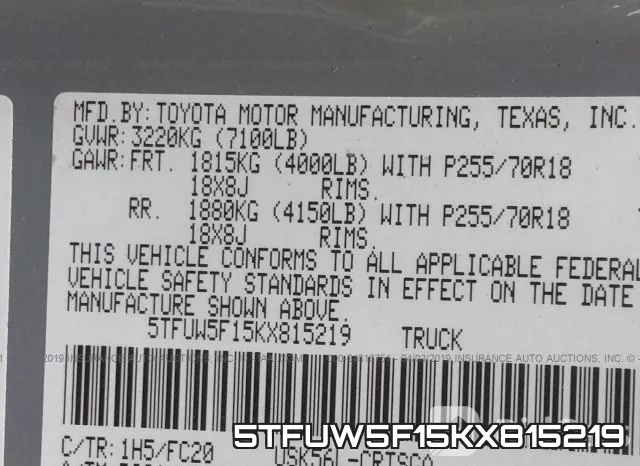 5TFUW5F15KX815219 фото 10