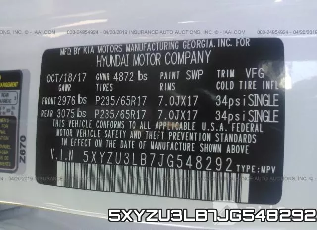 5XYZU3LB7JG548292 фото 10