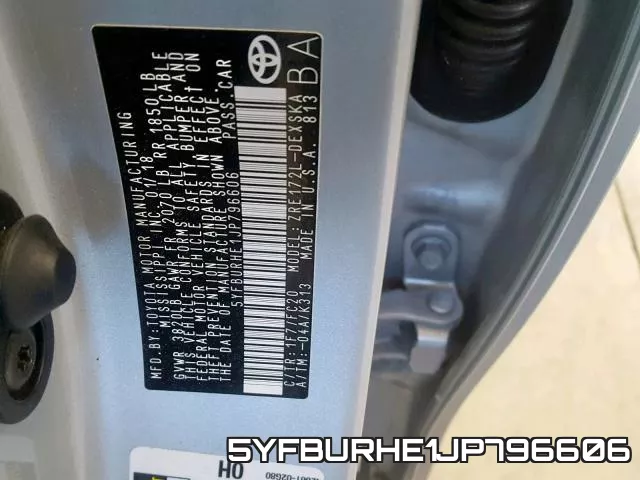 5YFBURHE1JP796606 фото 2