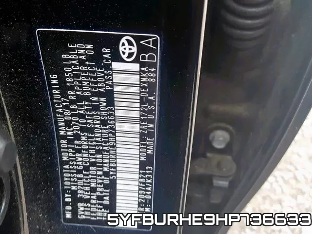5YFBURHE9HP736633 фото 2