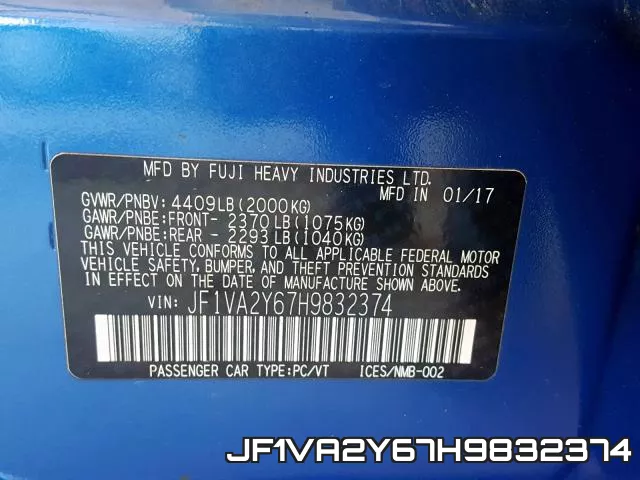 JF1VA2Y67H9832374 фото 2