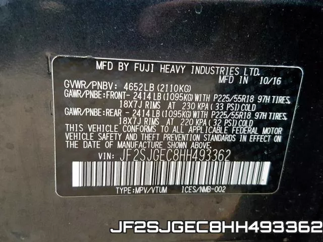 JF2SJGEC8HH493362 фото 2