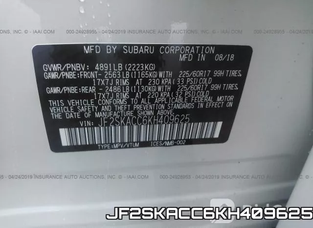 JF2SKACC6KH409625 фото 10