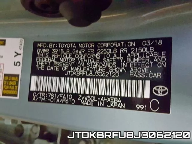 JTDKBRFU8J3062120 фото 2