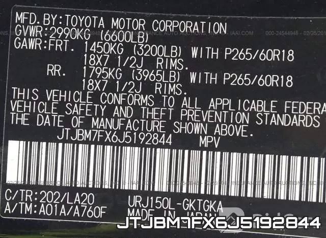 JTJBM7FX6J5192844 фото 9