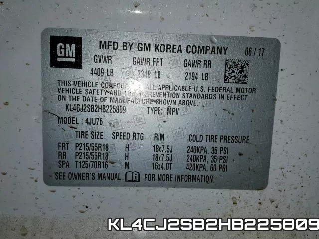 KL4CJ2SB2HB225809 фото 2