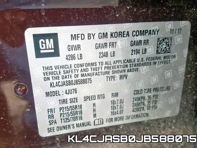 KL4CJASB0JB588075 фото 2