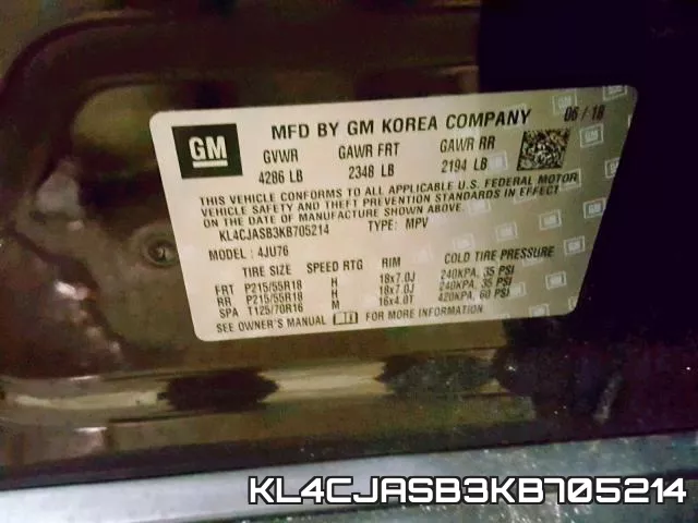 KL4CJASB3KB705214 фото 2