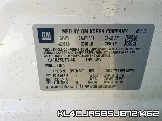 KL4CJASB5JB721462 фото 2