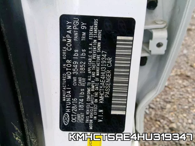 KMHCT5AE4HU319347 фото 2