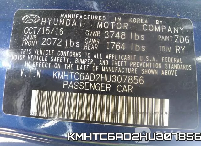 KMHTC6AD2HU307856 фото 10