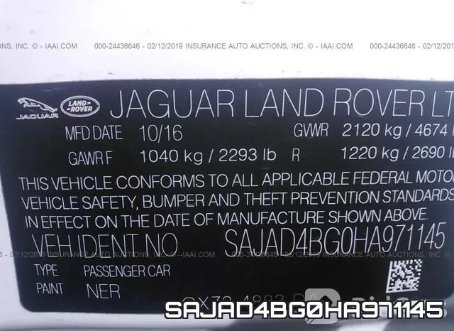 SAJAD4BG0HA971145 фото 10