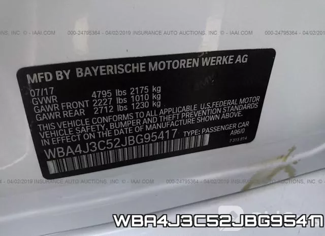WBA4J3C52JBG95417 фото 10