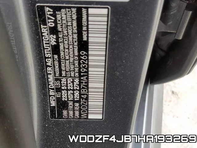 WDDZF4JB7HA193269 фото 2