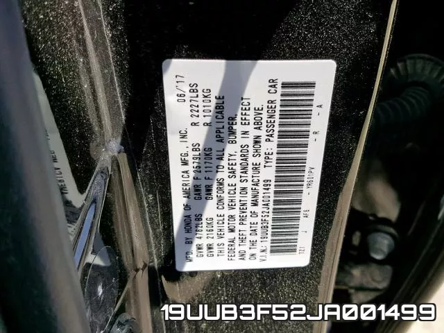 19UUB3F52JA001499 фото 2