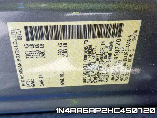 1N4AA6AP2HC450720 фото 2