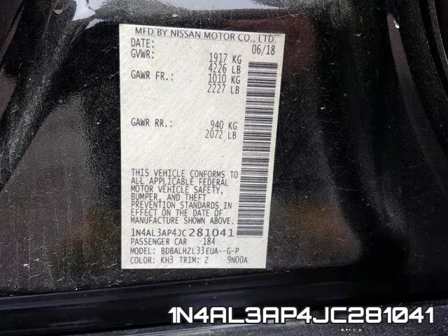 1N4AL3AP4JC281041 фото 2