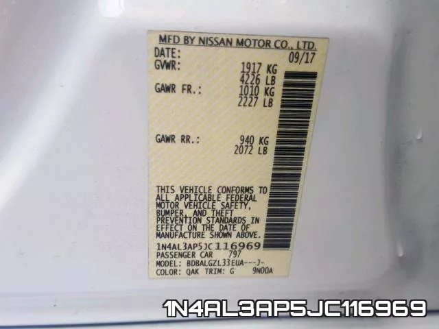 1N4AL3AP5JC116969 фото 2