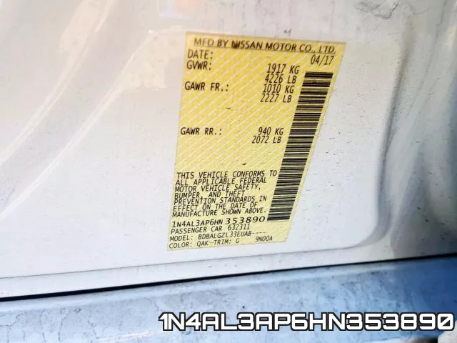 1N4AL3AP6HN353890 фото 2