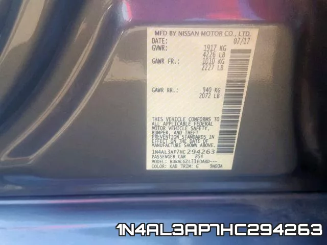 1N4AL3AP7HC294263 фото 2