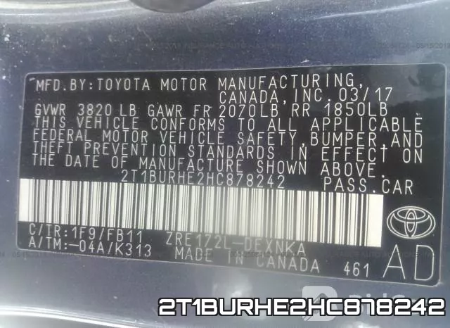 2T1BURHE2HC878242 фото 10