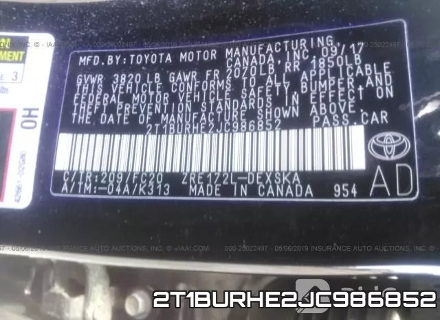 2T1BURHE2JC986852 фото 10