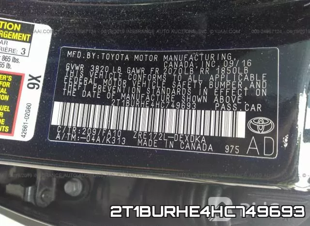 2T1BURHE4HC749693 фото 10