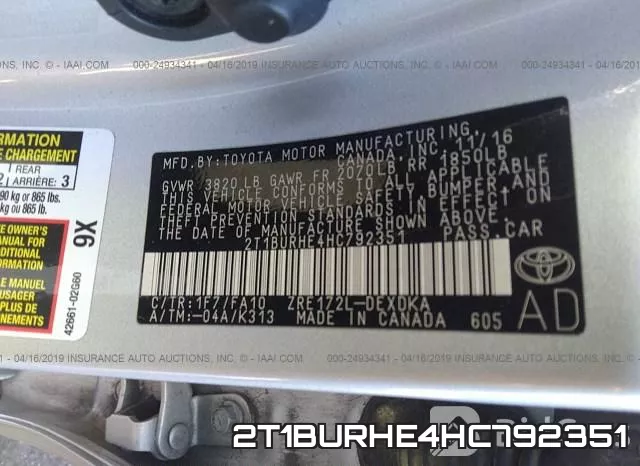 2T1BURHE4HC792351 фото 10