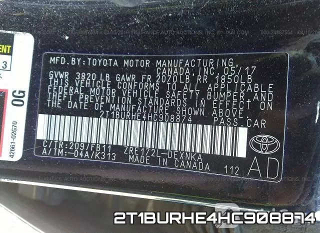 2T1BURHE4HC908874 фото 10