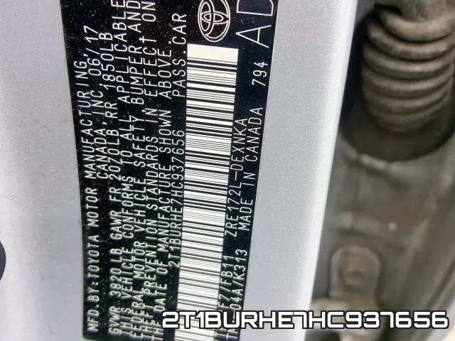 2T1BURHE7HC937656 фото 2