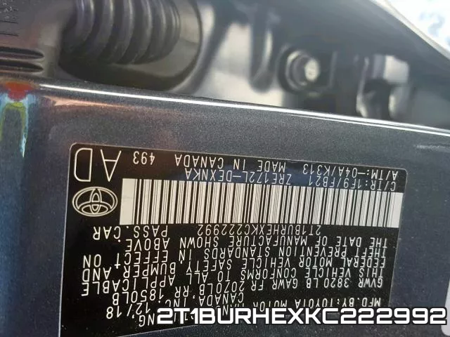 2T1BURHEXKC222992 фото 2