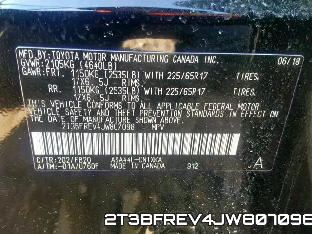 2T3BFREV4JW807098 фото 2