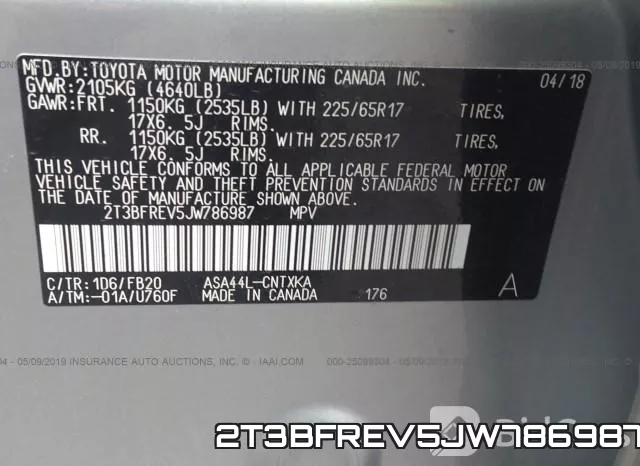 2T3BFREV5JW786987 фото 10