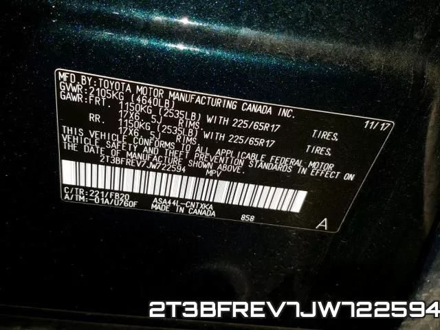 2T3BFREV7JW722594 фото 2