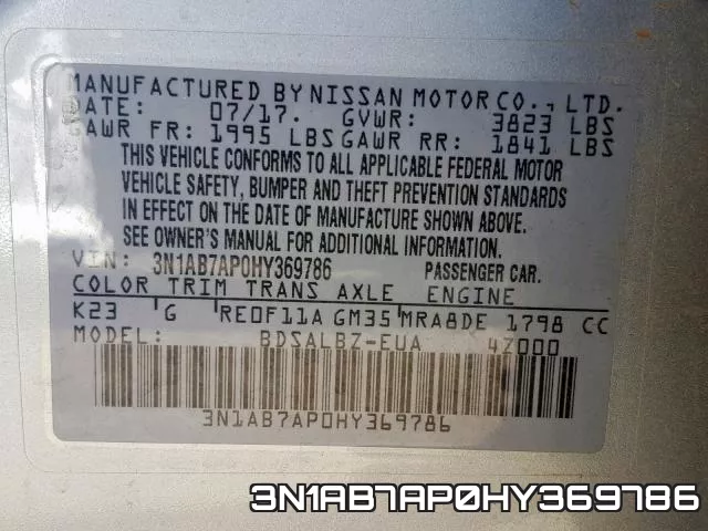 3N1AB7AP0HY369786 фото 2