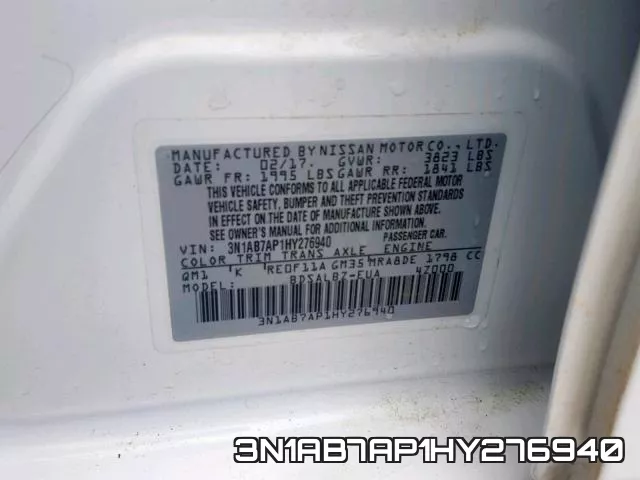 3N1AB7AP1HY276940 фото 2