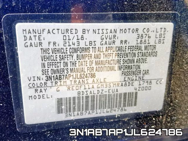3N1AB7AP1JL624786 фото 2