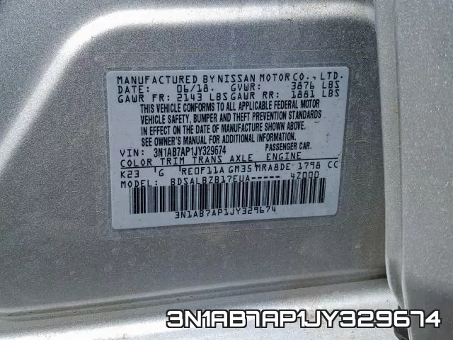 3N1AB7AP1JY329674 фото 2
