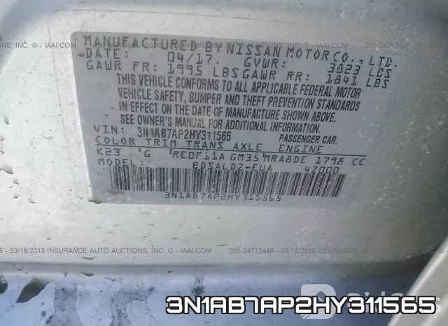 3N1AB7AP2HY311565 фото 10