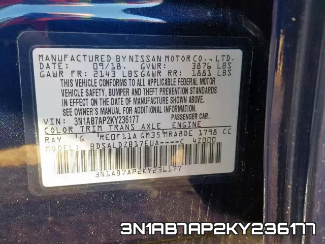 3N1AB7AP2KY236177 фото 2